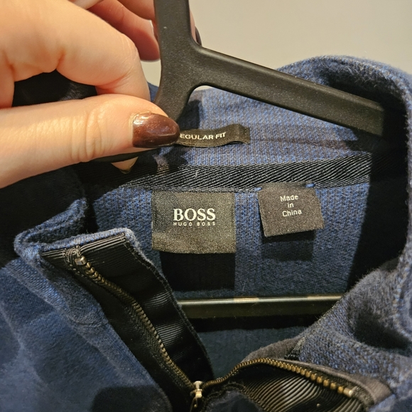 Men's Vintage HUGO BOSS Quarter Zip, size L - Picture 2 of 6